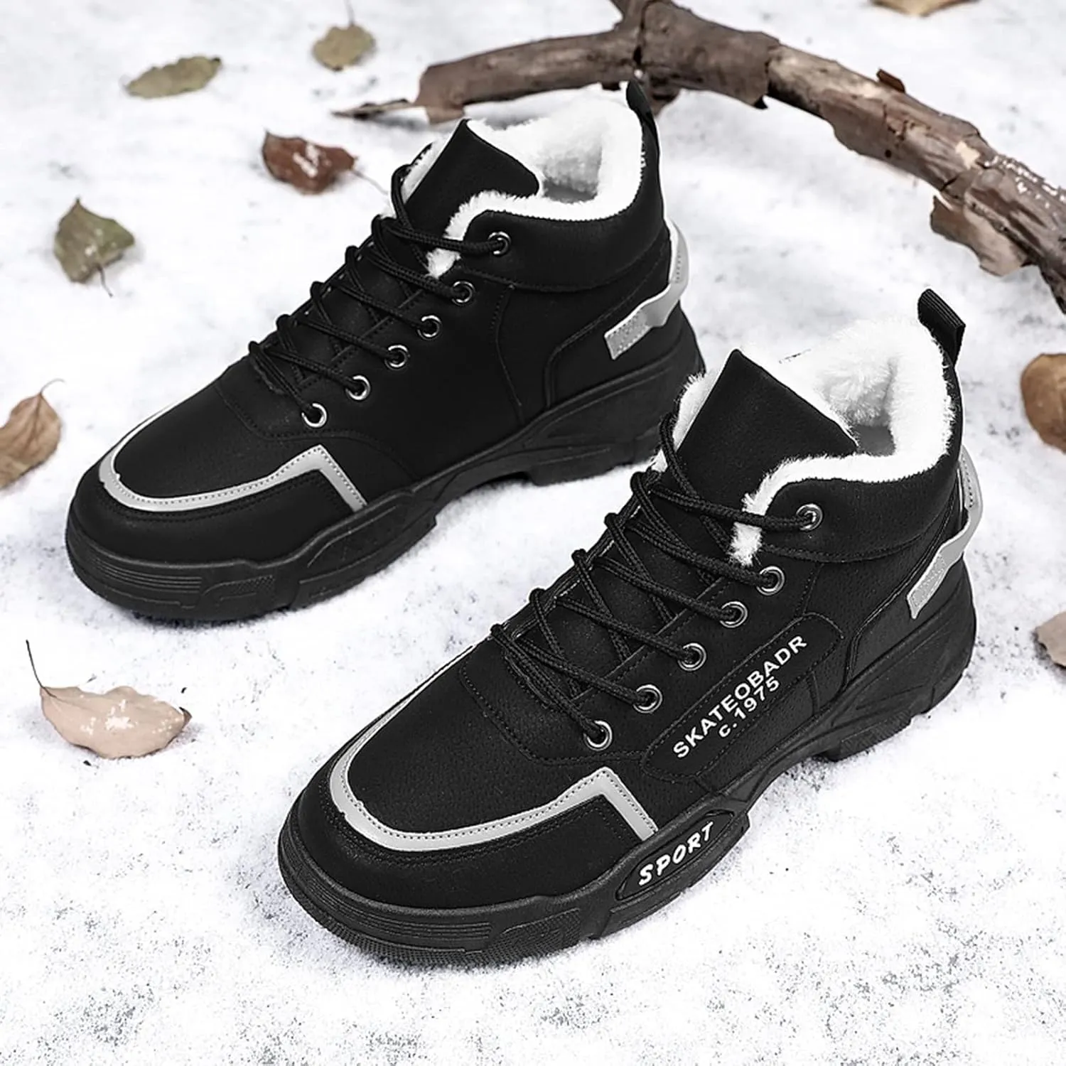 Men's Slip Shoes Men Shoes Winter Plush Casual Men Warm Work Clothes Casual for