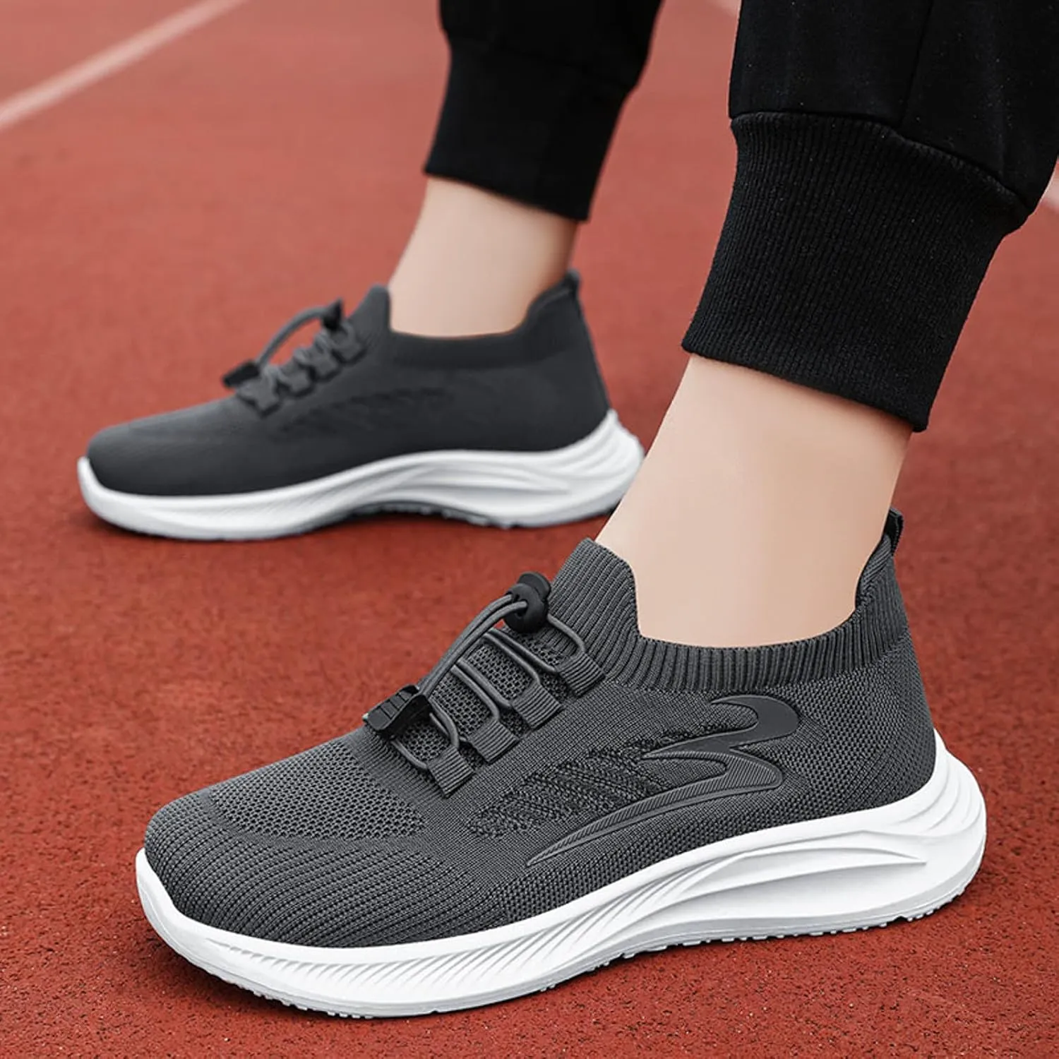 Men's Sneakers New Mens Shoes Comfortable Walking Shoes Tennis Comfortable Leather Sneakers for Men Casual Mesh Breathable Walking Slip on Running