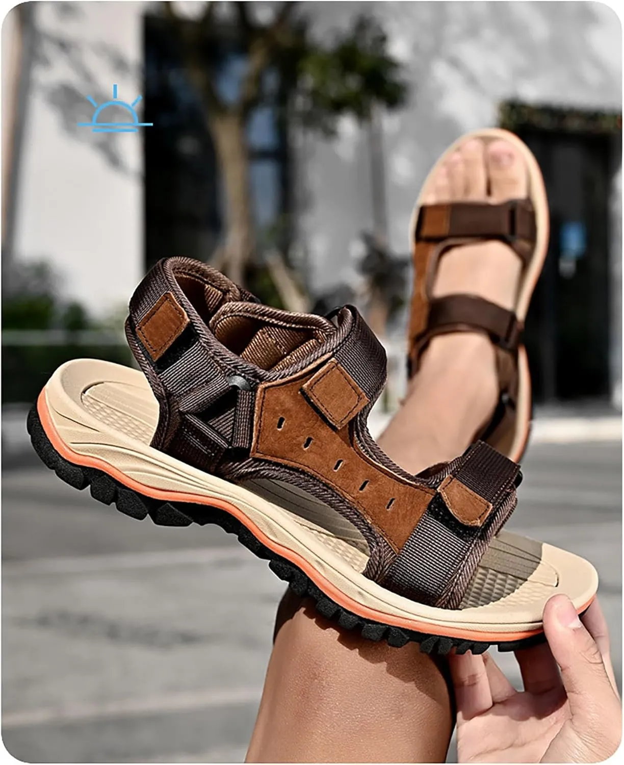 Men's Sport Sandals Outdoor Hiking Sandal Open Toe Walking Sandals for Summer Beach Water Shoes