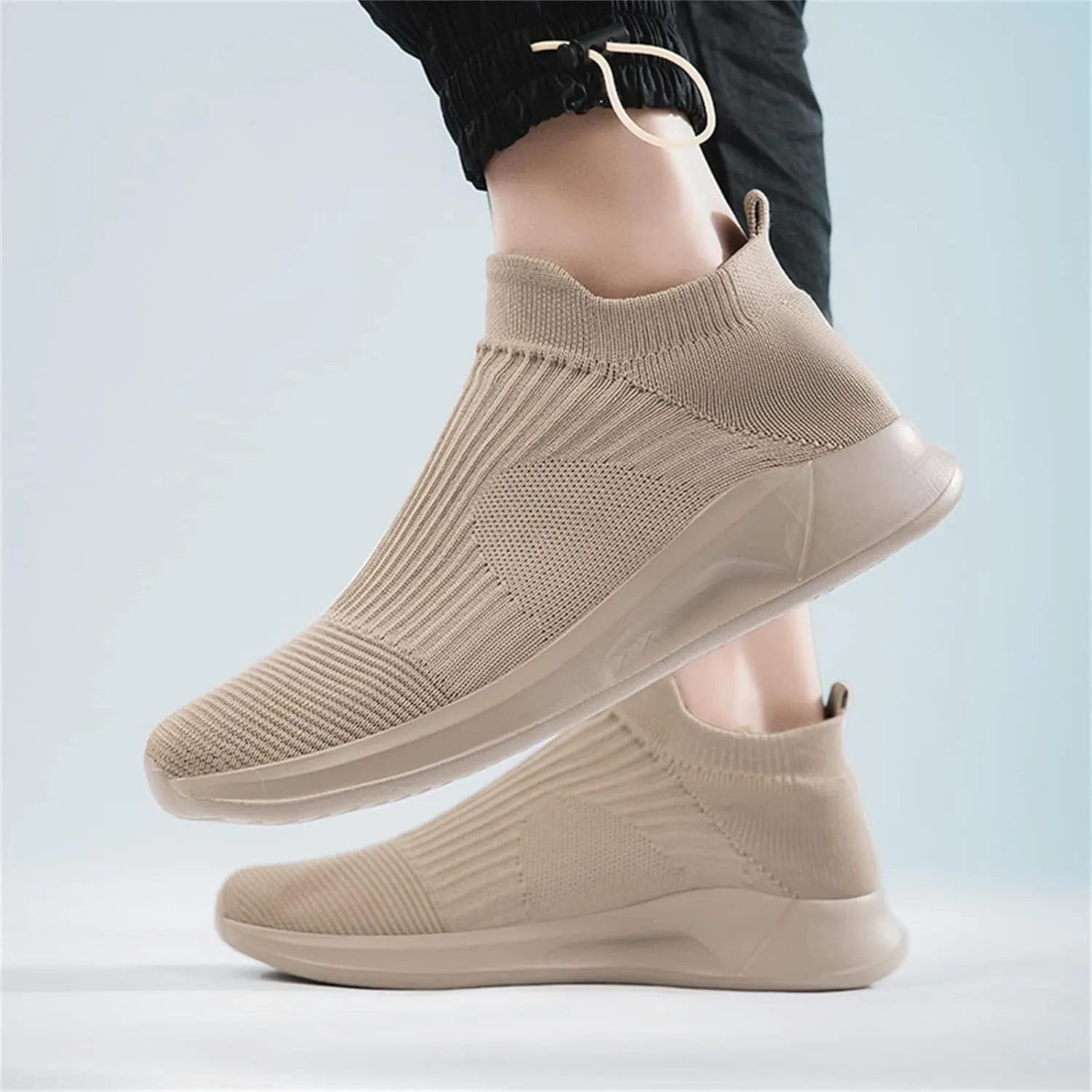 Men's Stretch Memory Foam Shoes Comfortable Breathable Lightweight Tennis Shoe Convenient Elderly Slip On Shoes
