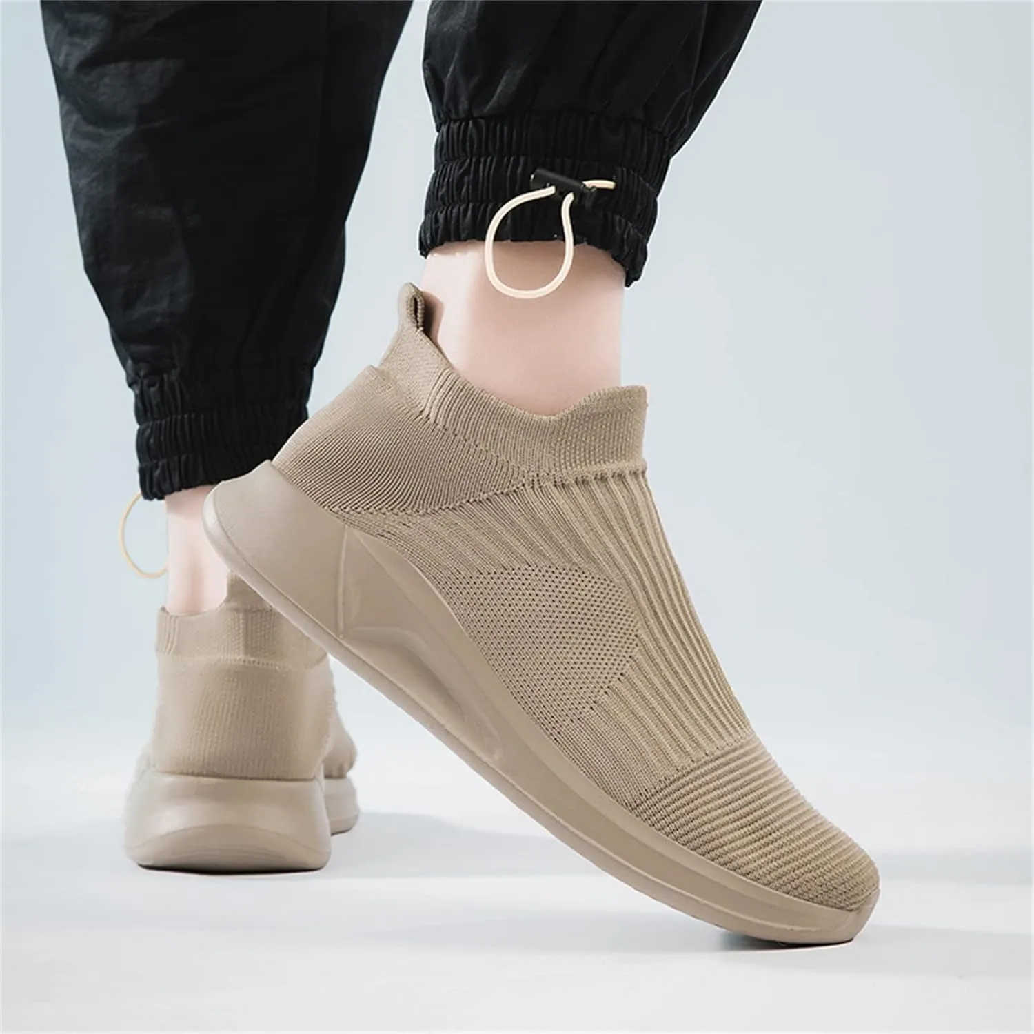 Men's Stretch Memory Foam Shoes Comfortable Breathable Lightweight Tennis Shoe Convenient Elderly Slip On Shoes