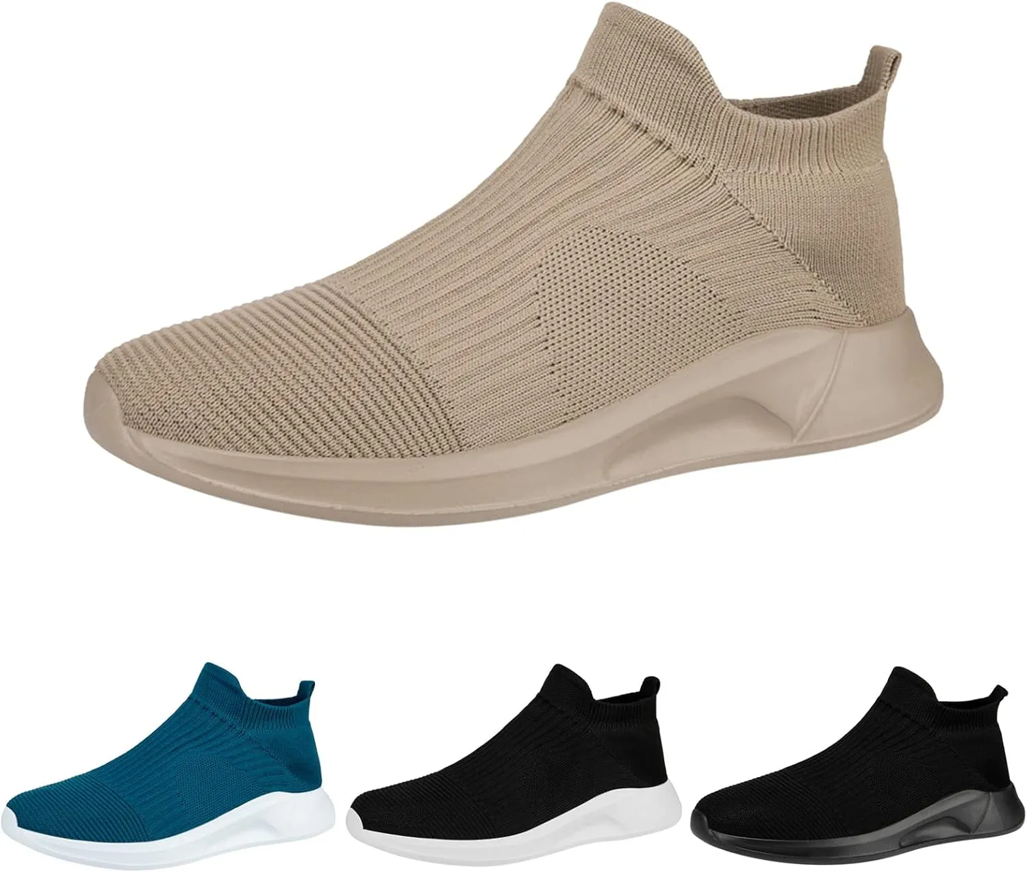 Men's Stretch Memory Foam Shoes Comfortable Breathable Lightweight Tennis Shoe Convenient Elderly Slip On Shoes