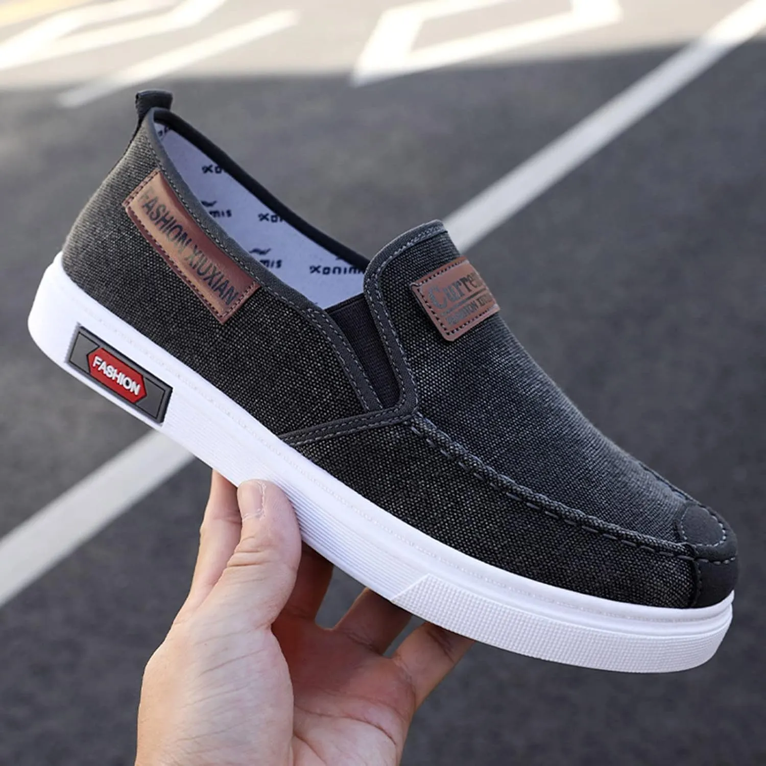 Men's Stretch Memory Foam Shoes Slip On Lightweight Breathable Fashion Sneaker Convenient Elderly Slip On Shoes