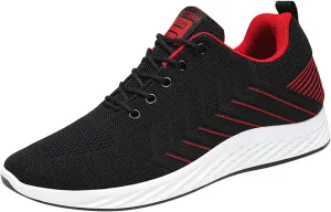 Men's Stylish Lightweight Sneakers Supportive Running Athletic Sneaker Comfortable & Light-Weight Stretch Shoes(Red, 10.5)