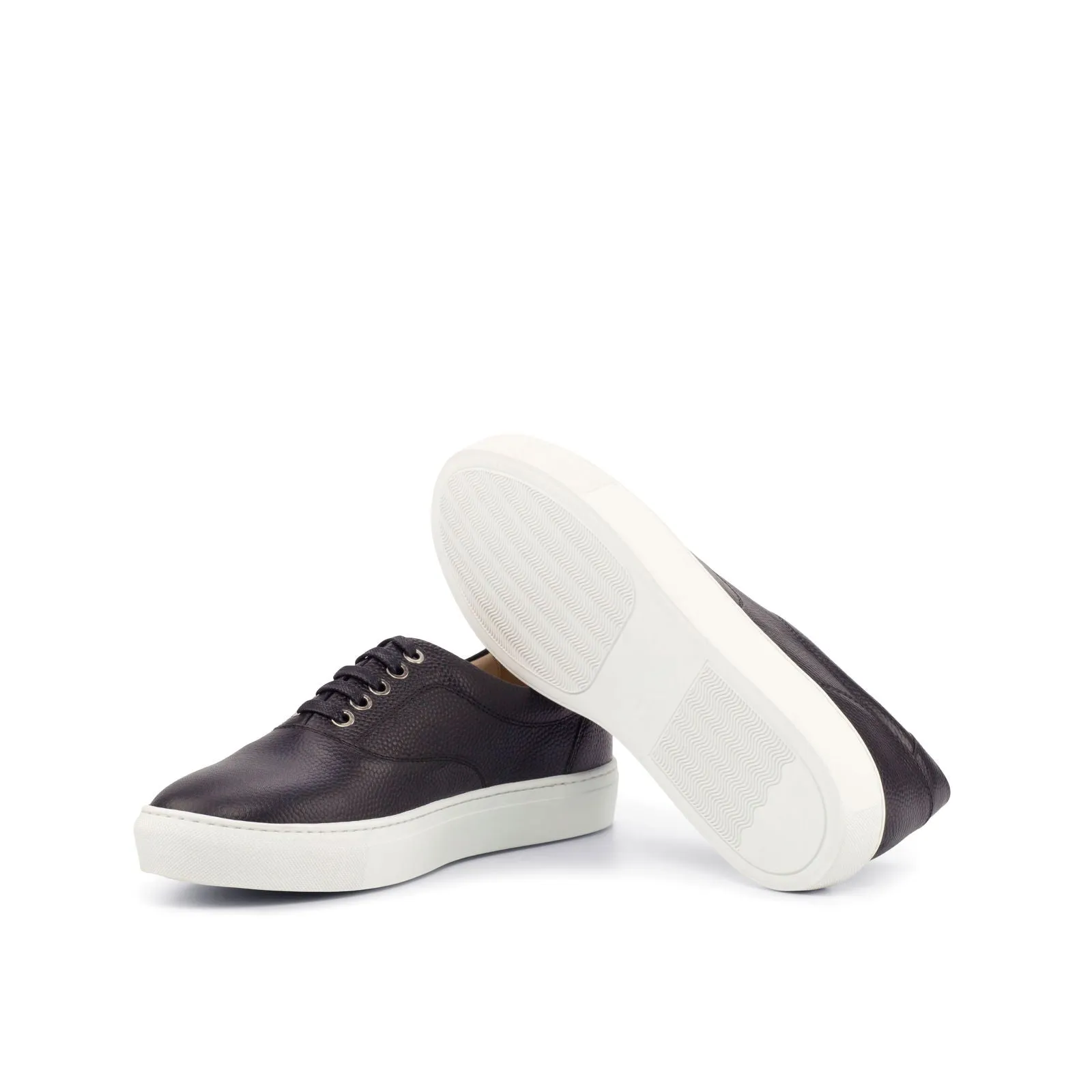 Men's Top Sider Leather Sneakers Wide Plus Size Black 4212