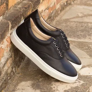 Men's Top Sider Leather Sneakers Wide Plus Size Black 4212