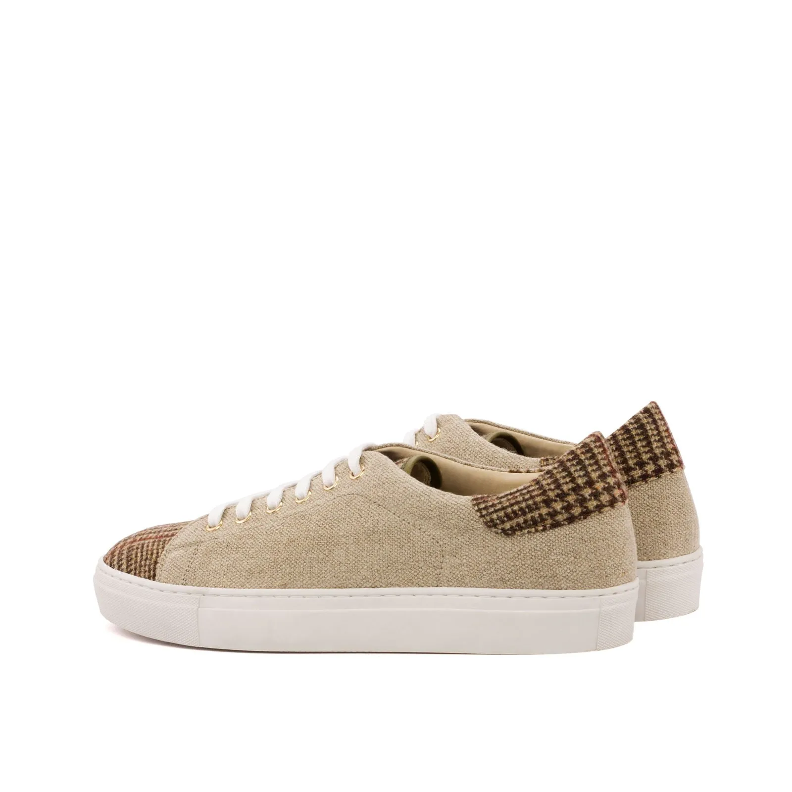 Men's Trainers Wide Plus Size White Brown 3550