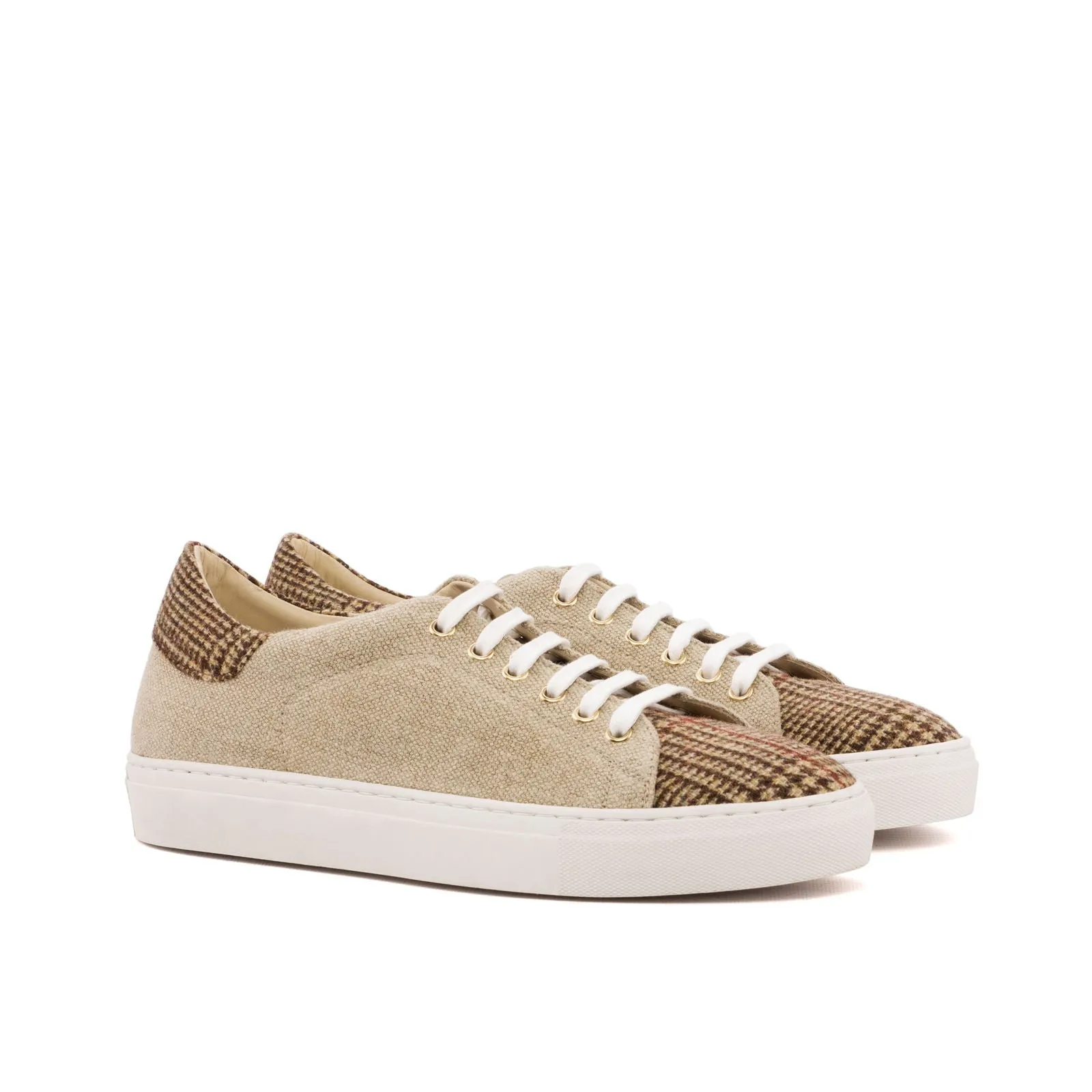 Men's Trainers Wide Plus Size White Brown 3550