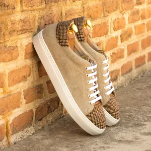 Men's Trainers Wide Plus Size White Brown 3550