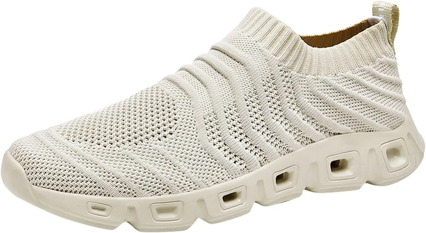 Mens Ultra Lightweight Breathable Shoes with Cushion for Running Hiking Walking,Mens Comfortable Slip on Summer Quick-Dry Shoes with Breathable Mesh Knit,Low Top Fitness Sneaker