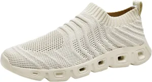 Mens Ultra Lightweight Breathable Shoes with Cushion for Running Hiking Walking,Mens Comfortable Slip on Summer Quick-Dry Shoes with Breathable Mesh Knit,Low Top Fitness Sneaker