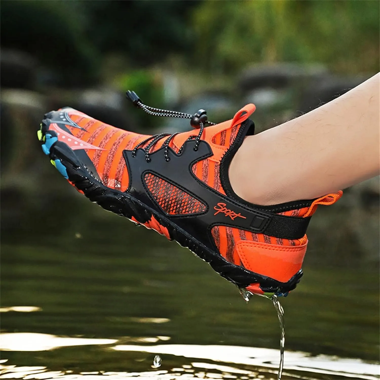 Mens Womens Water Shoes Non Slip Quick-Dry Water Shoes Barefoot for Beach Surf Hiking Pool Water Sports Couple Summer Outdoor Hiking Breathable Footwear Indoor Comfy Fitness Socks