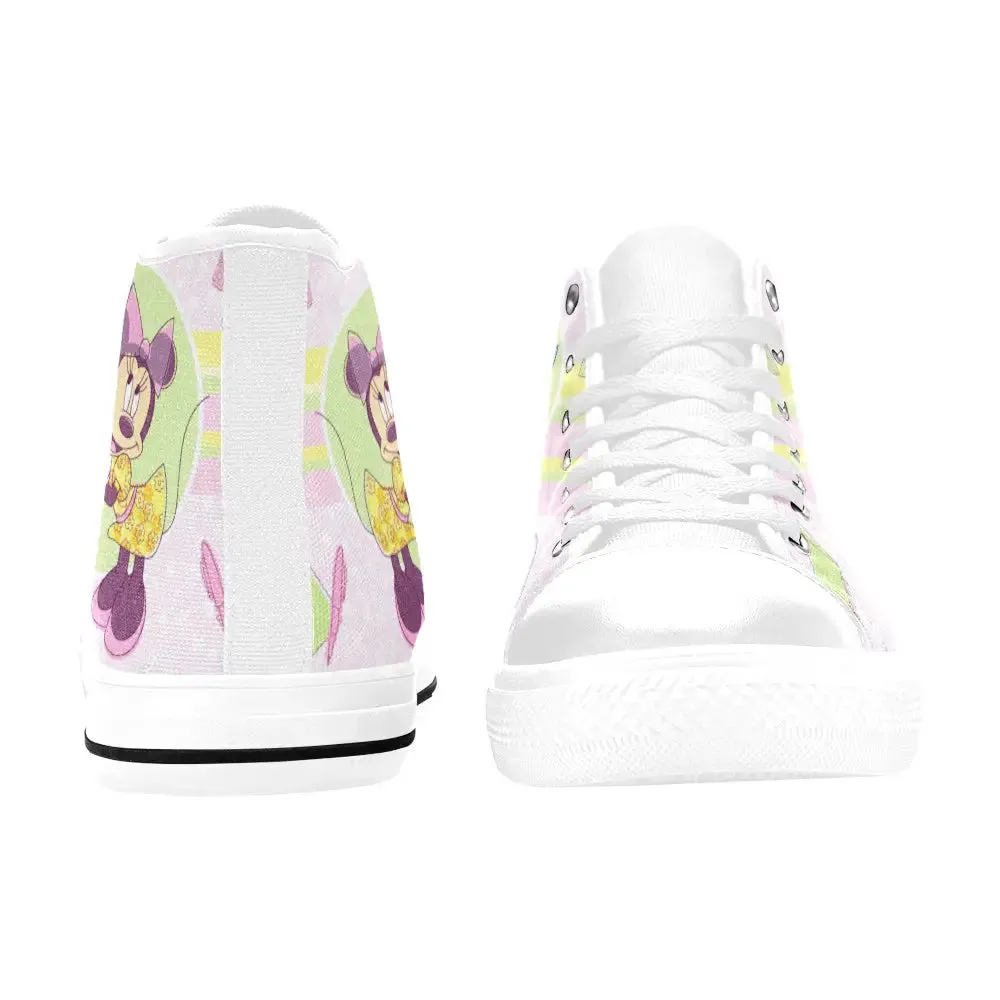 Minnie mouse and Daisy Duck Shoes High Top Sneakers for Kids and Adults