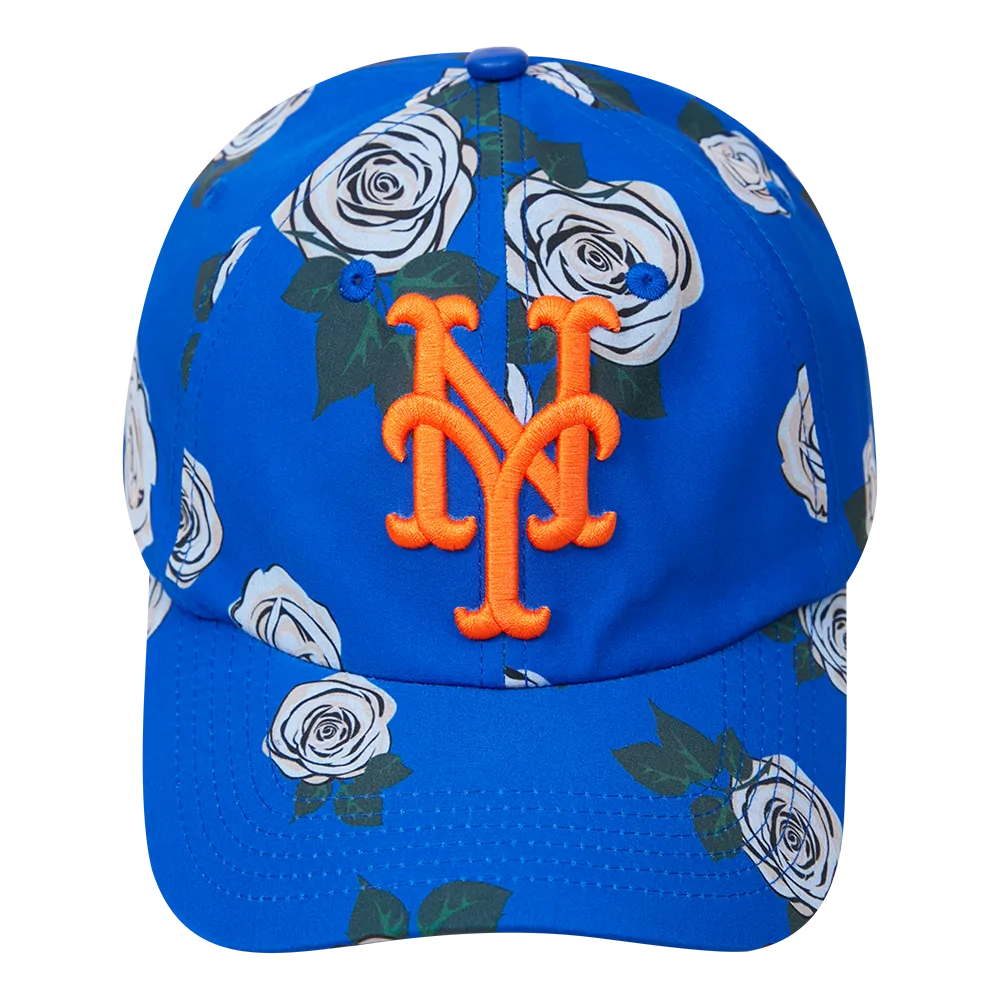 MLB NEW YORK METS ROSES AOP MEN'S DAD HAT (ROYAL BLUE/MULTI)