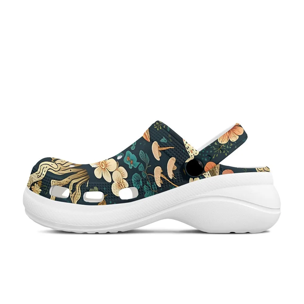 Mystical Mushroom Boho Women's Height Increasing Clogs