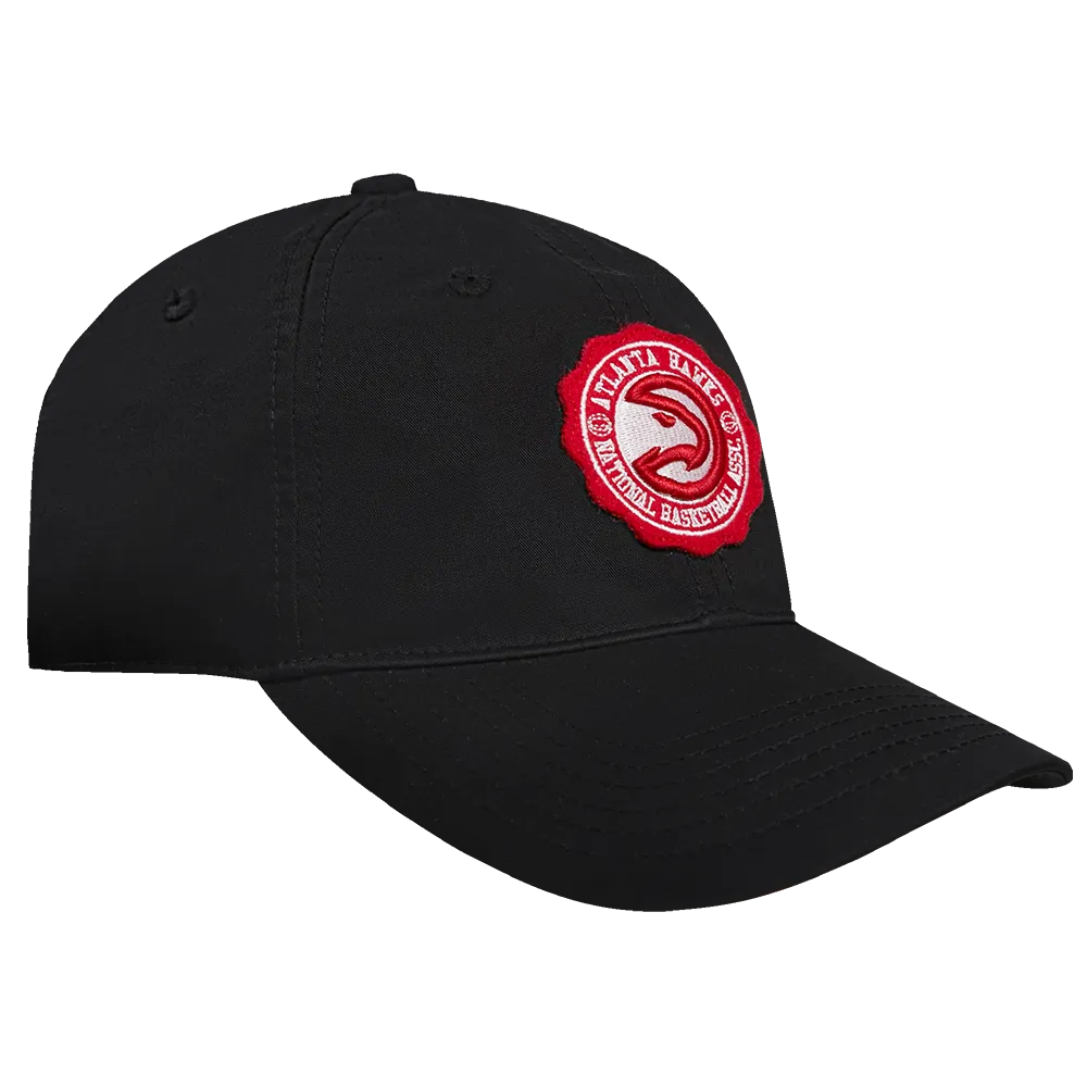 NBA ATLANTA HAWKS CREST EMBLEM UNISEX DAD HAT (BLACK)