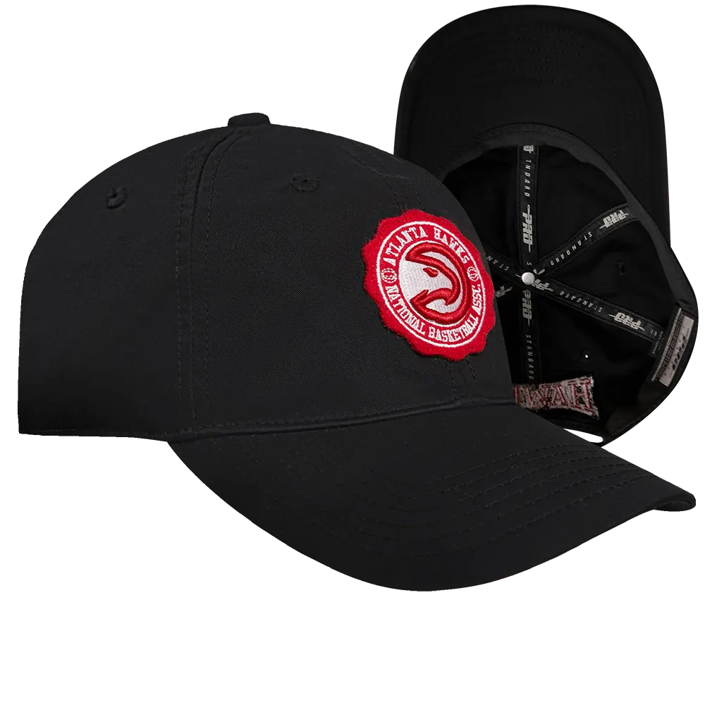 NBA ATLANTA HAWKS CREST EMBLEM UNISEX DAD HAT (BLACK)