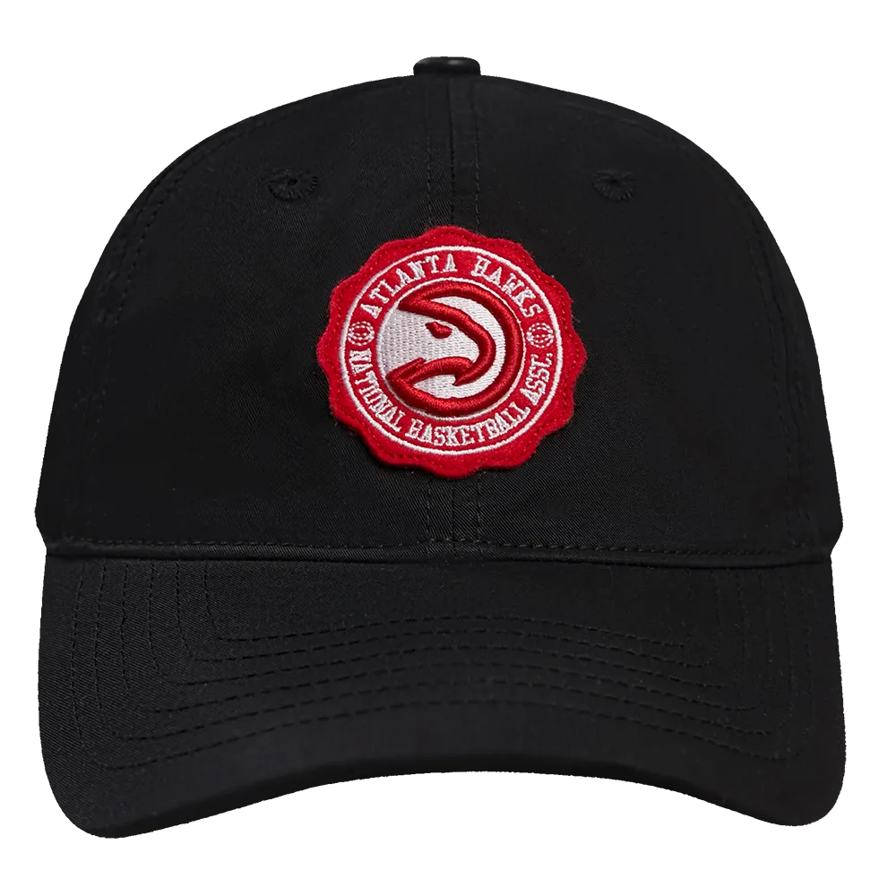 NBA ATLANTA HAWKS CREST EMBLEM UNISEX DAD HAT (BLACK)