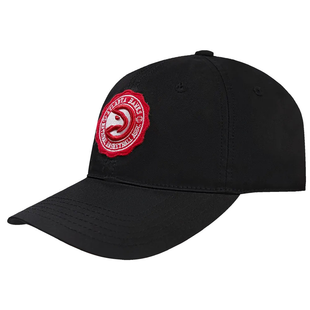 NBA ATLANTA HAWKS CREST EMBLEM UNISEX DAD HAT (BLACK)
