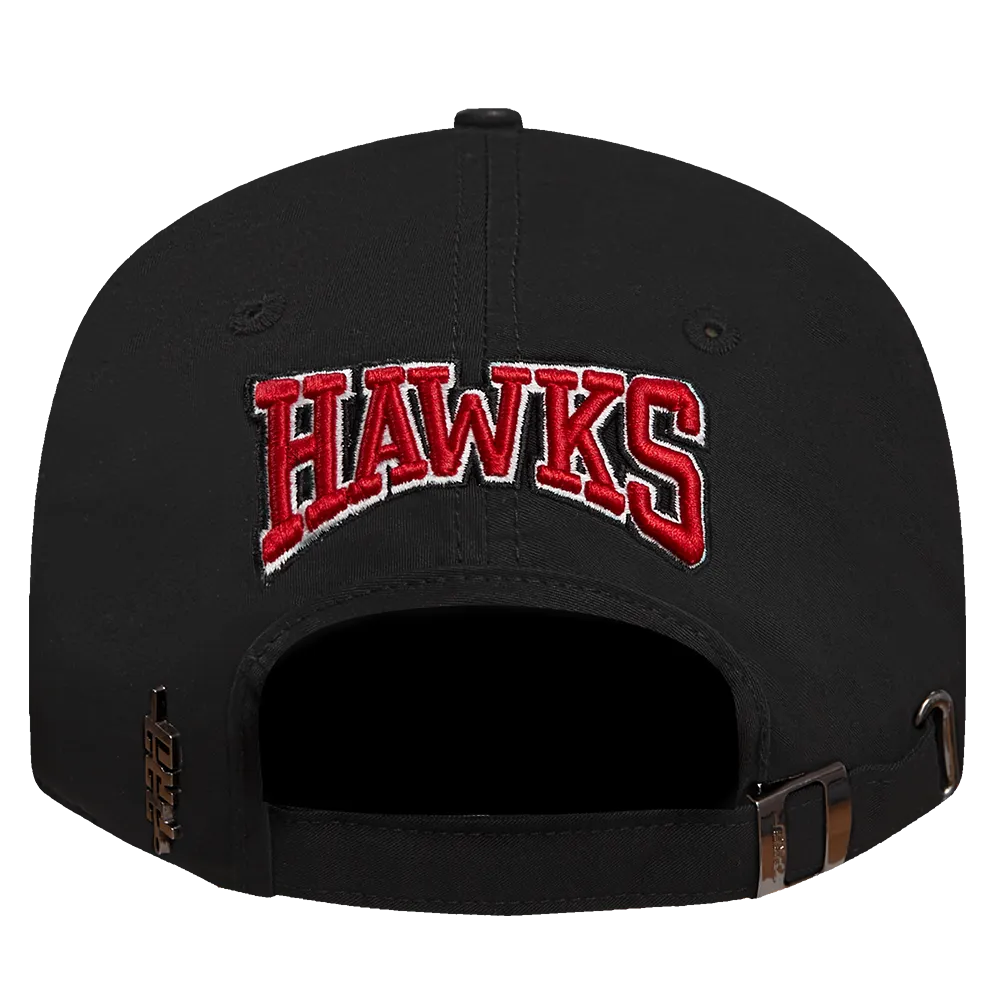 NBA ATLANTA HAWKS CREST EMBLEM UNISEX DAD HAT (BLACK)