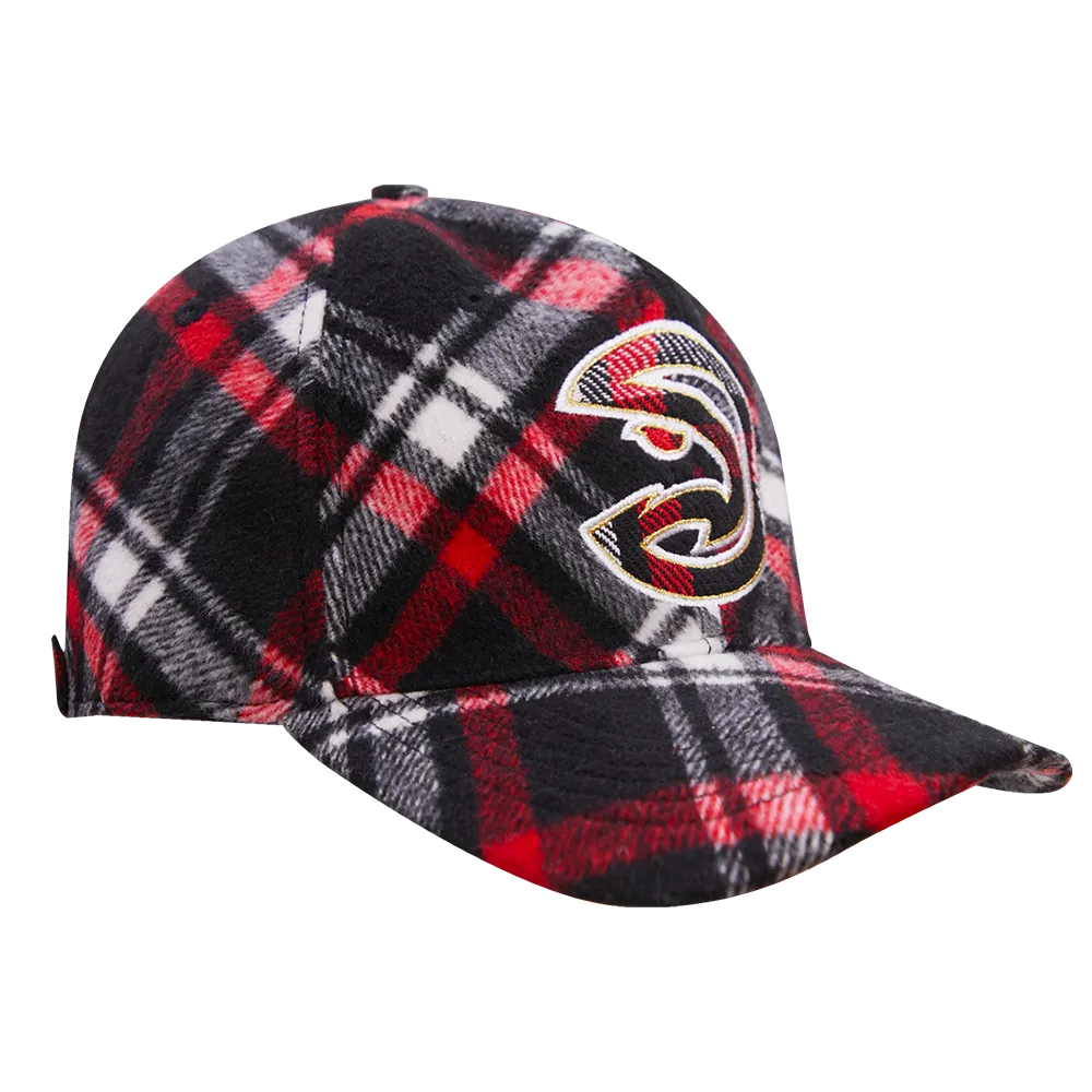 NBA ATLANTA HAWKS PRO PREP PLAID DAD HAT (RED/BLACK)