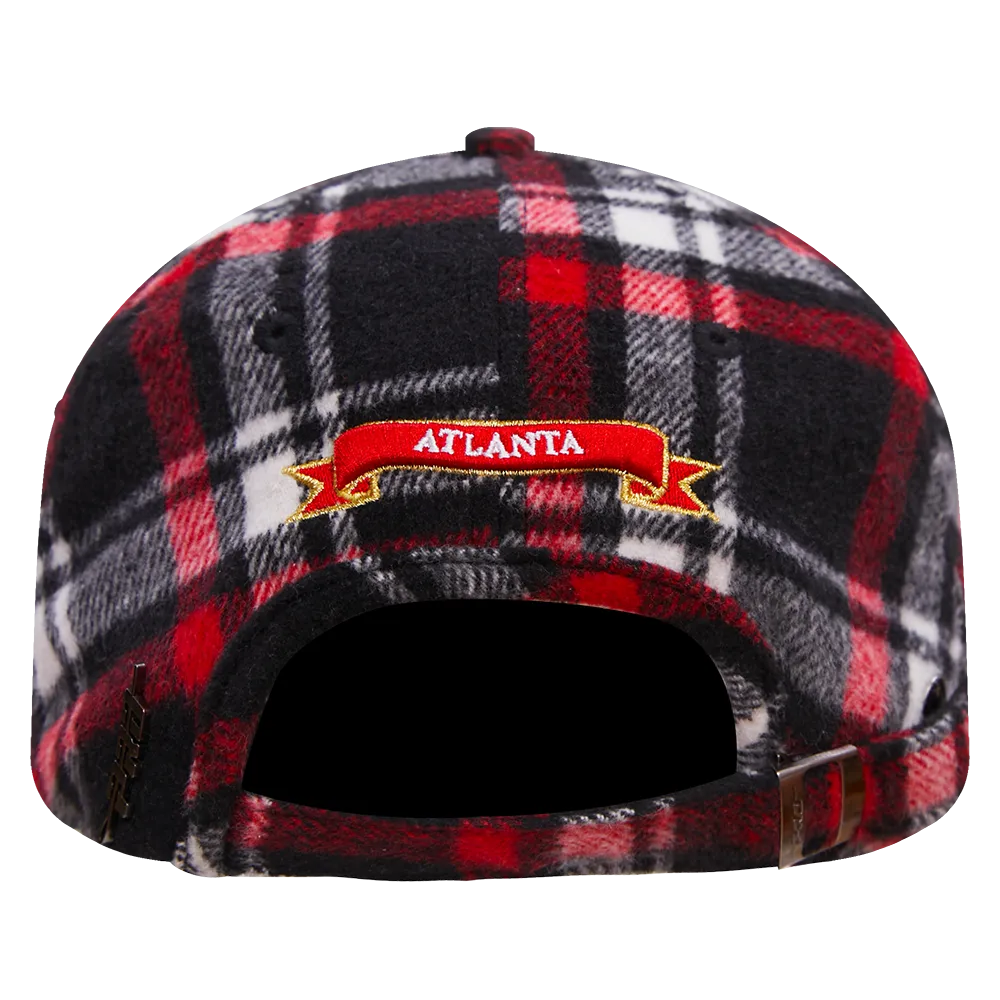 NBA ATLANTA HAWKS PRO PREP PLAID DAD HAT (RED/BLACK)