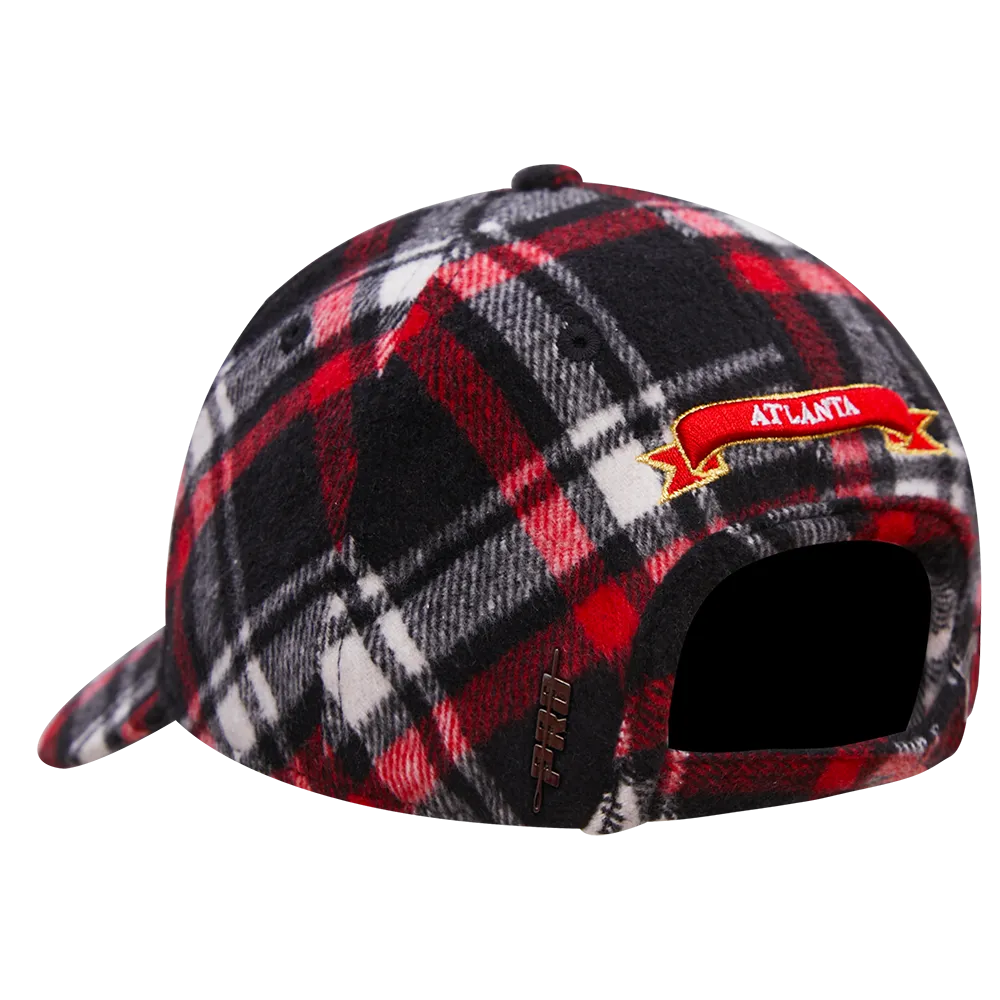 NBA ATLANTA HAWKS PRO PREP PLAID DAD HAT (RED/BLACK)