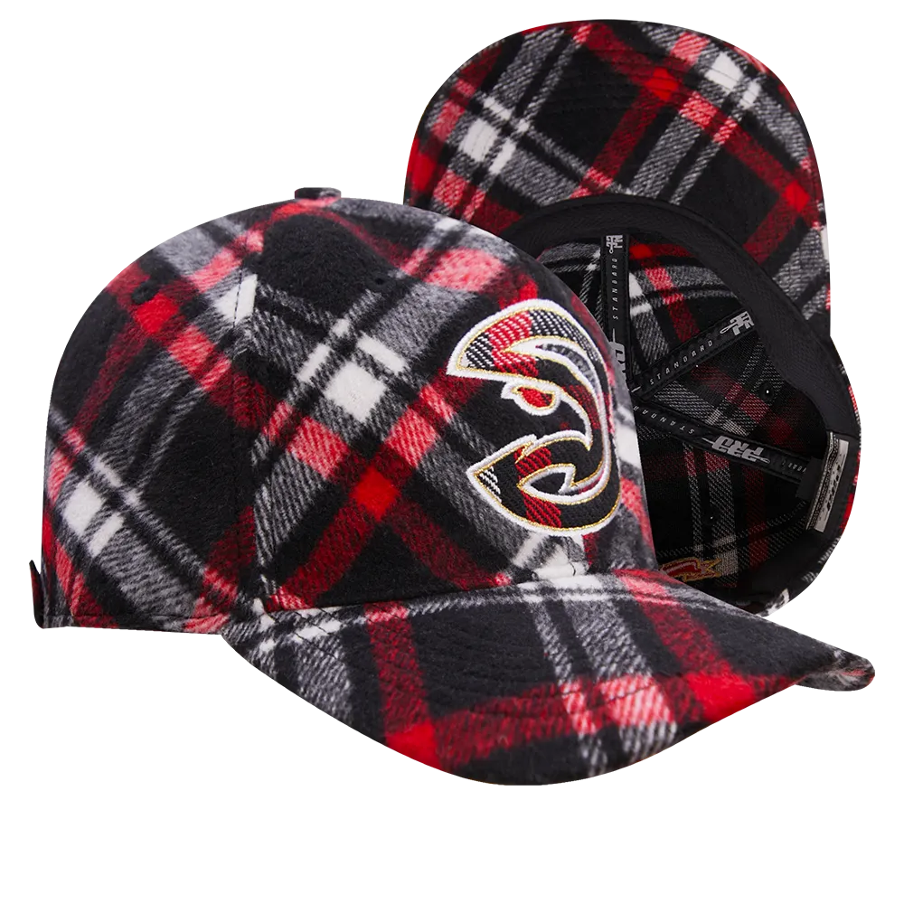 NBA ATLANTA HAWKS PRO PREP PLAID DAD HAT (RED/BLACK)
