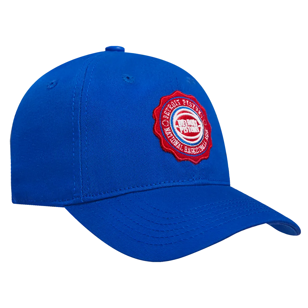 NBA DETROIT PISTONS CREST EMBLEM UNISEX DAD HAT (ROYAL BLUE)