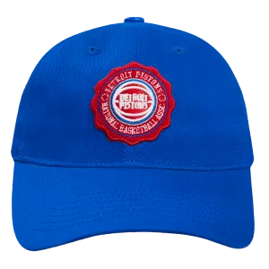 NBA DETROIT PISTONS CREST EMBLEM UNISEX DAD HAT (ROYAL BLUE)