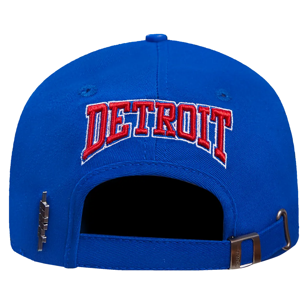 NBA DETROIT PISTONS CREST EMBLEM UNISEX DAD HAT (ROYAL BLUE)