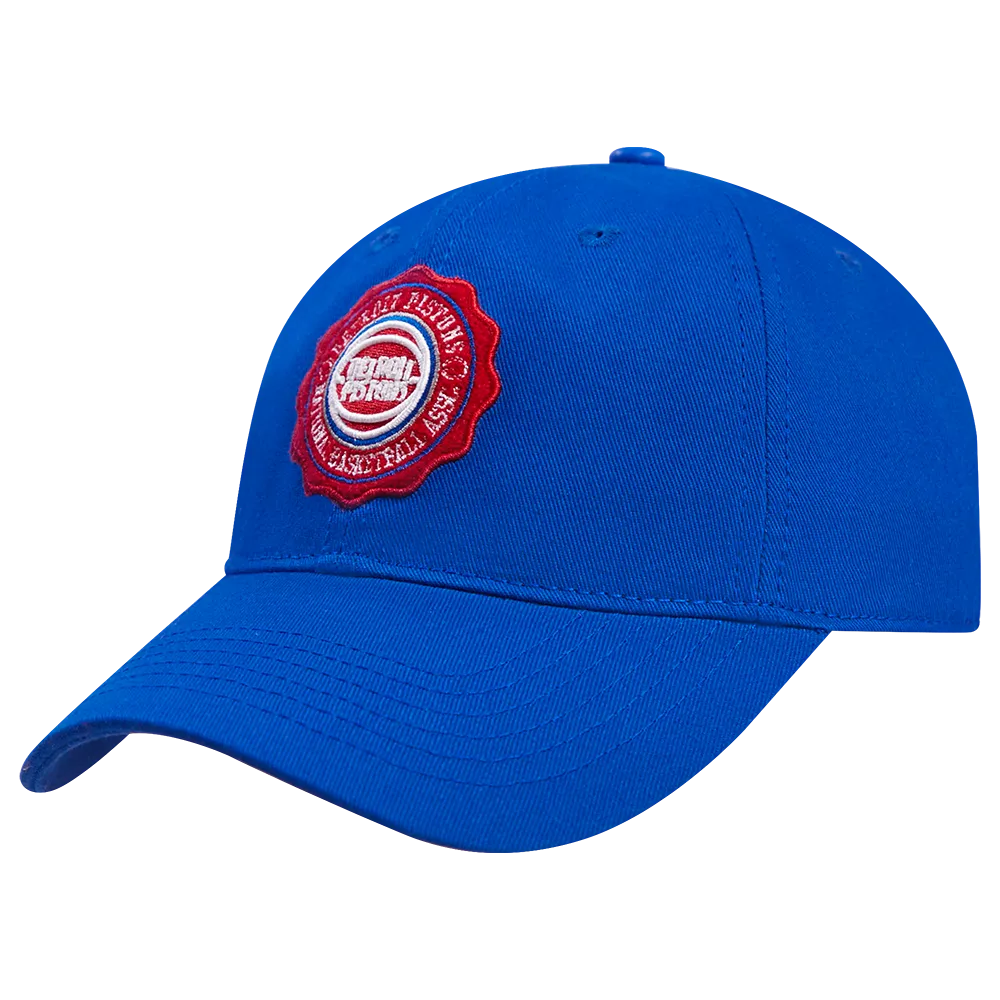 NBA DETROIT PISTONS CREST EMBLEM UNISEX DAD HAT (ROYAL BLUE)