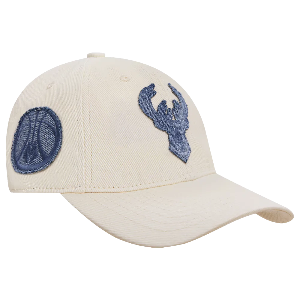 NBA MILWAUKEE BUCKS VARSITY BLUES WOMEN'S DENIM DAD HAT (LINEN)