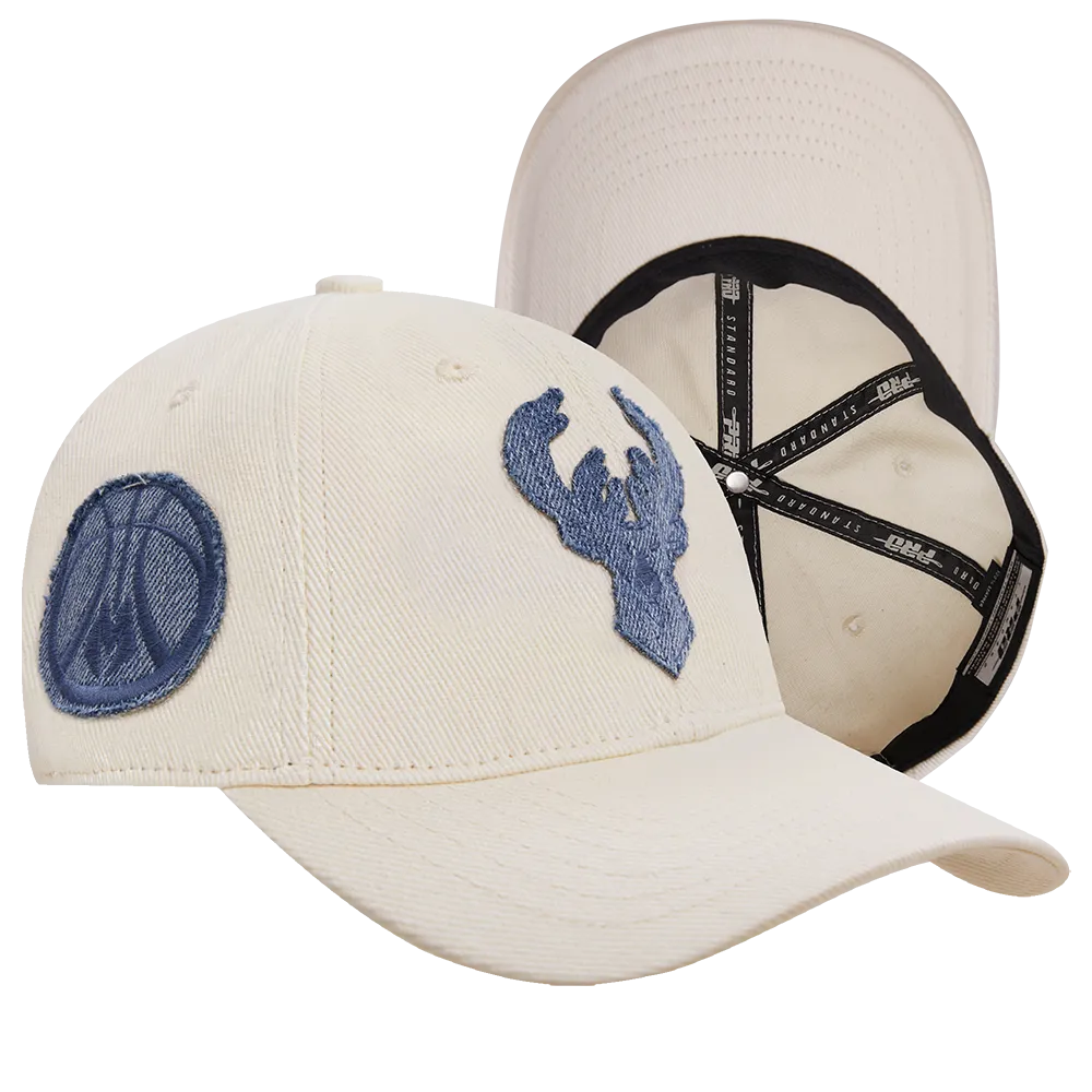 NBA MILWAUKEE BUCKS VARSITY BLUES WOMEN'S DENIM DAD HAT (LINEN)