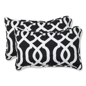 New Geo Black/White Rectangular Throw Pillow (Set Of 2)