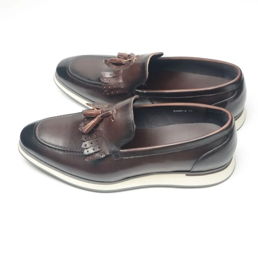 New leather fringed loafers men's business casual leather shoes