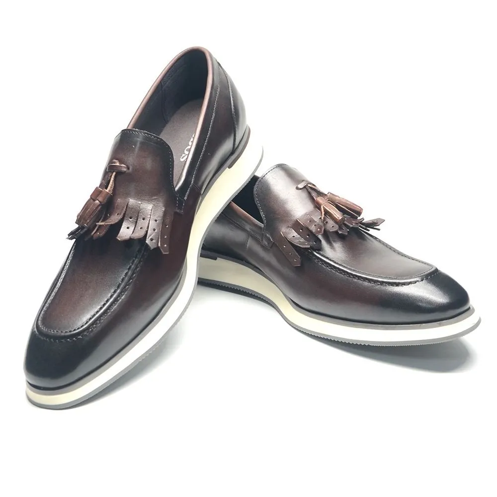 New leather fringed loafers men's business casual leather shoes
