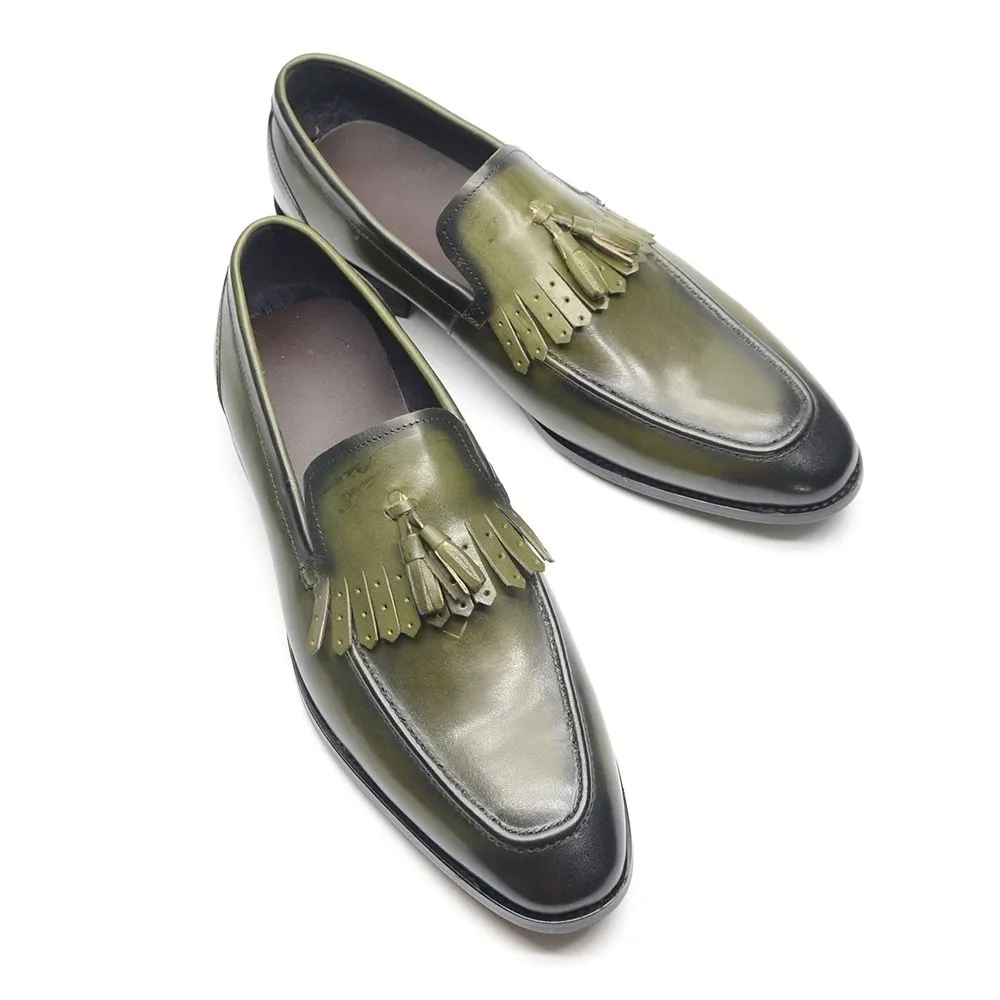 New leather fringed loafers men's business casual leather shoes