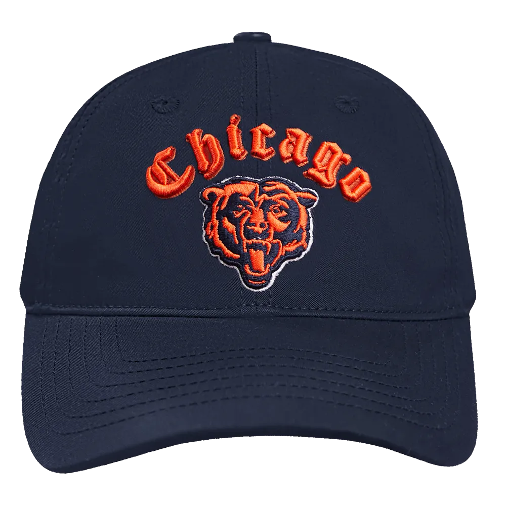NFL CHICAGO BEARS OLD ENGLISH MEN'S DAD HAT (MIDNIGHT NAVY)