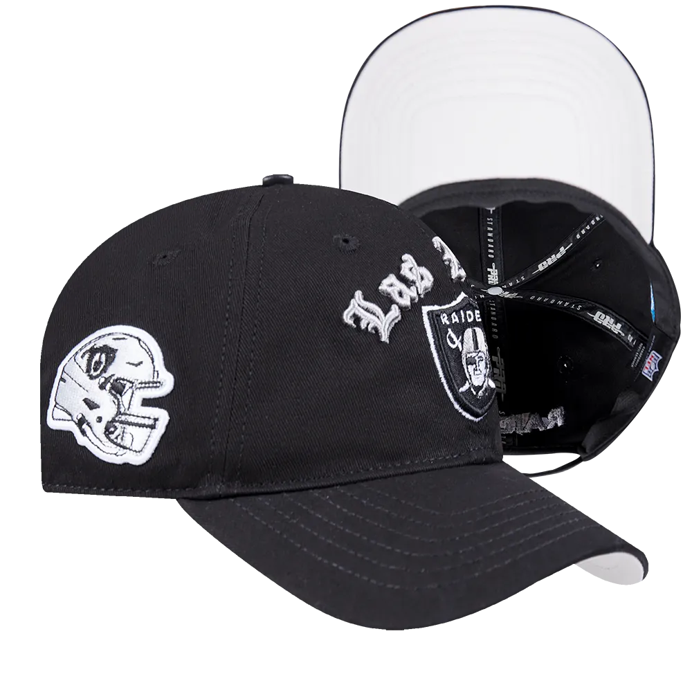 NFL LAS VEGAS RAIDERS OLD ENGLISH MEN'S DAD HAT (BLACK)