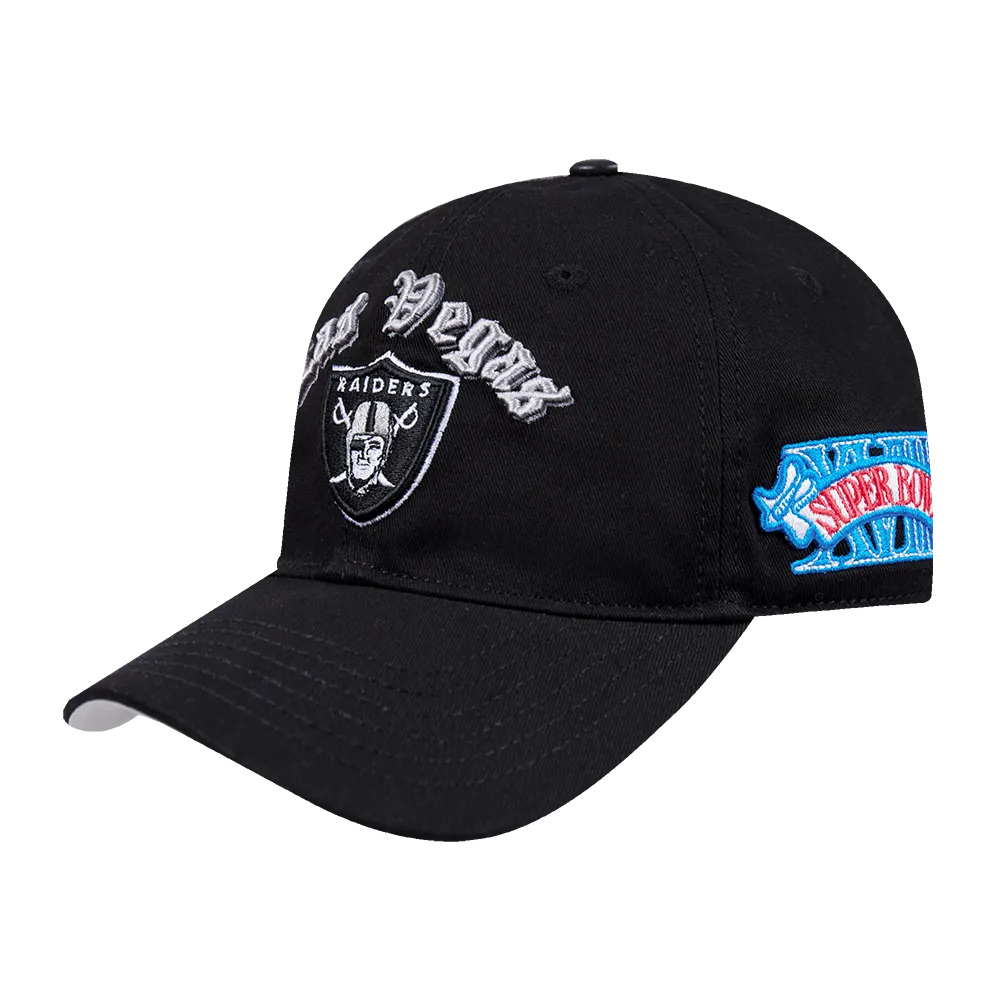 NFL LAS VEGAS RAIDERS OLD ENGLISH MEN'S DAD HAT (BLACK)