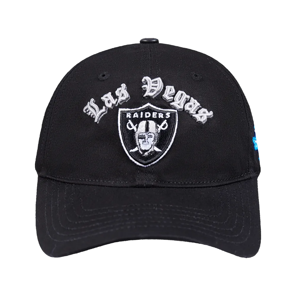 NFL LAS VEGAS RAIDERS OLD ENGLISH MEN'S DAD HAT (BLACK)