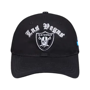 NFL LAS VEGAS RAIDERS OLD ENGLISH MEN'S DAD HAT (BLACK)