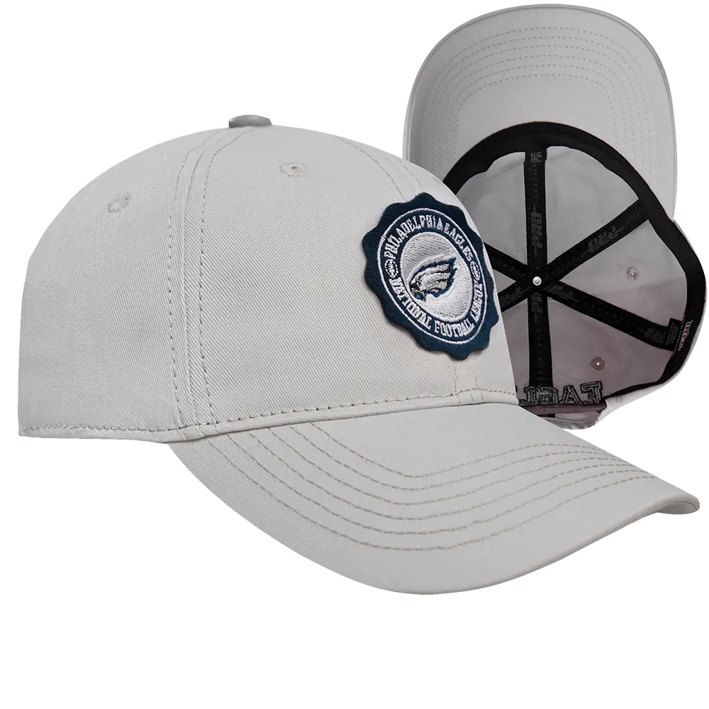 NFL PHILADELPHIA EAGLES CREST EMBLEM DAD HAT (GRAY)