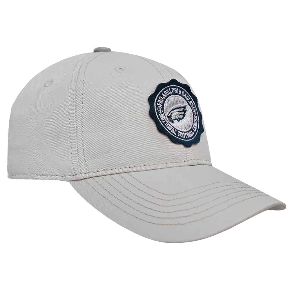 NFL PHILADELPHIA EAGLES CREST EMBLEM DAD HAT (GRAY)