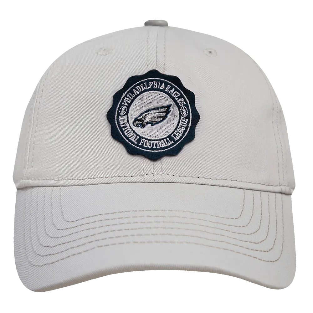 NFL PHILADELPHIA EAGLES CREST EMBLEM DAD HAT (GRAY)