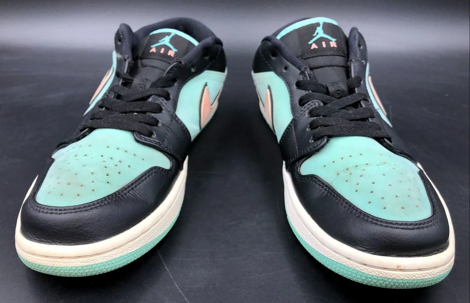 Nike Jordan 1 Low SE 'Tropical Twist' Men's Teal/Black Sneakers - Sz 8.5 ( COA)