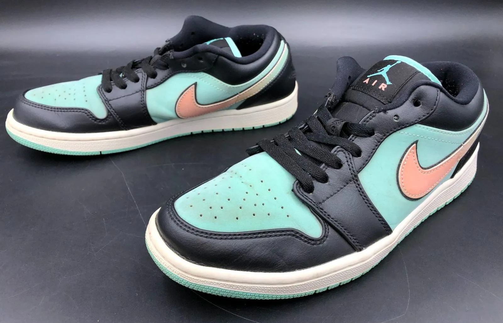 Nike Jordan 1 Low SE 'Tropical Twist' Men's Teal/Black Sneakers - Sz 8.5 ( COA)