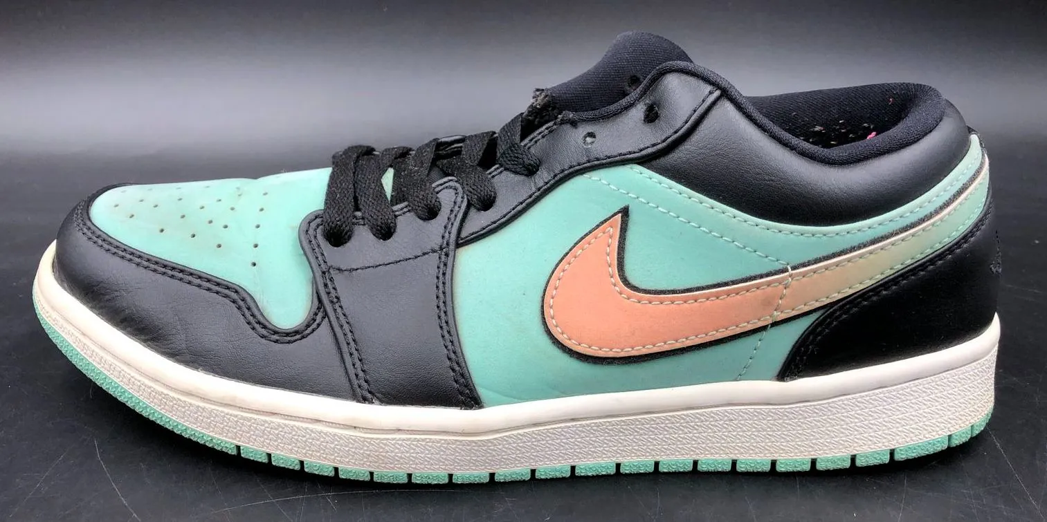 Nike Jordan 1 Low SE 'Tropical Twist' Men's Teal/Black Sneakers - Sz 8.5 ( COA)