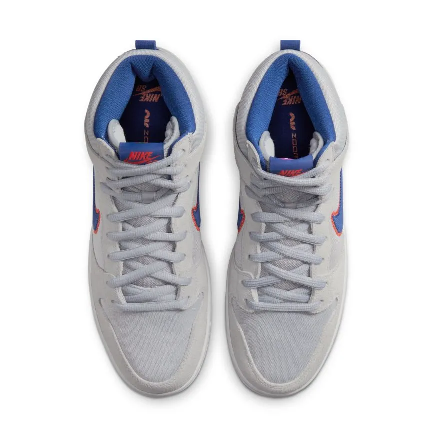 Nike SB Dunk High Premium Skateboard Shoes - Cloud Grey/Rush Blue-Team Orange-White